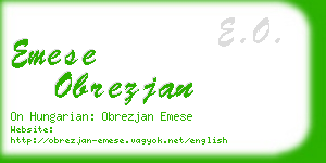 emese obrezjan business card